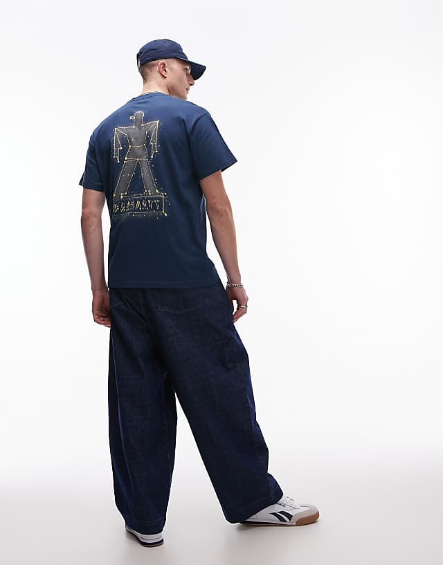 Asos Carhartt WIP Stargazer Graphic T-shirt In Dusky Blue