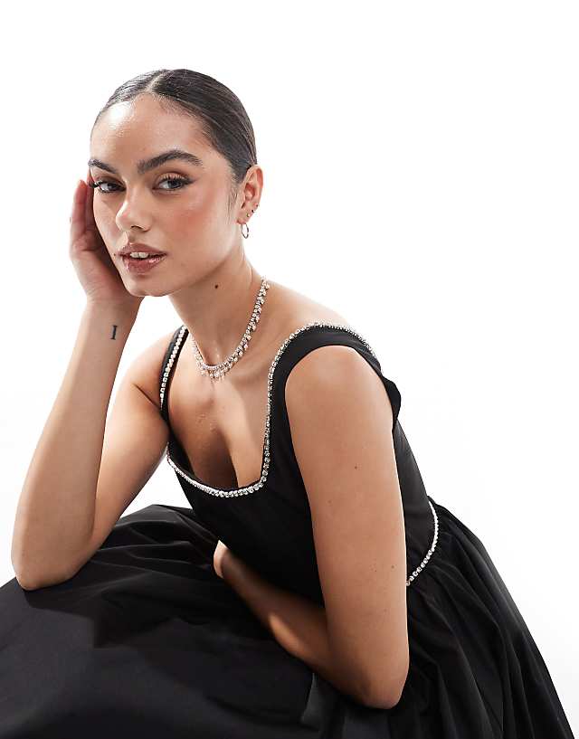 Asos Collective The Label Corset Mini Dress In Black