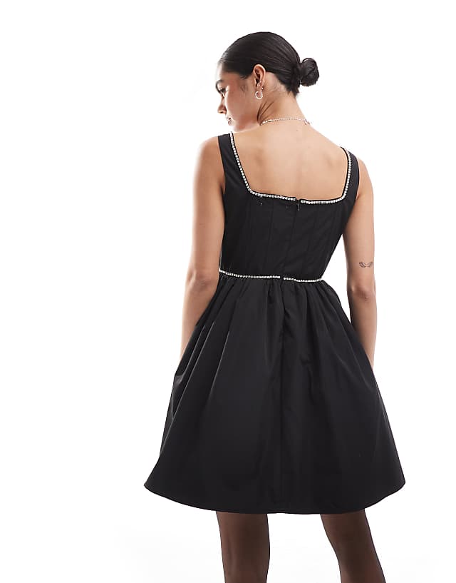 Asos Collective The Label Corset Mini Dress In Black