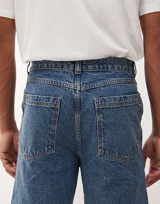 Asos COLLUSION Flare Jean In Mid Wash And Tobacco Stitching