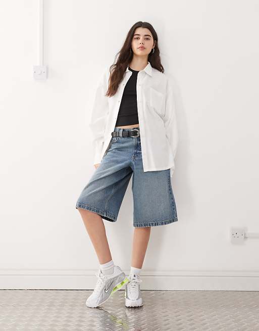 Asos COLLUSION Oversized Linen Look Blend Shirt In White - WHITE