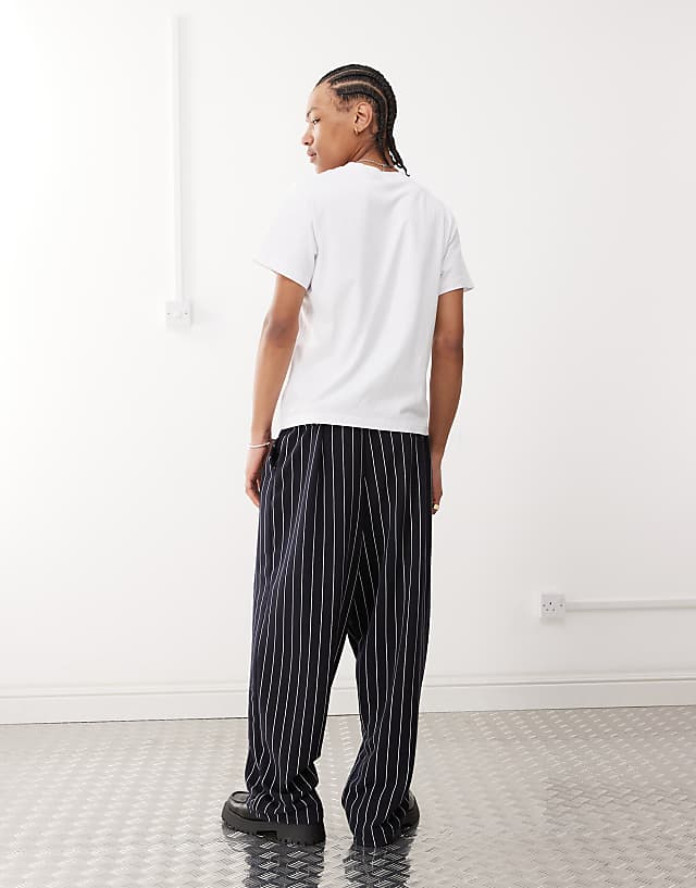 Asos COLLUSION Relaxed Skater Joggers In Pinstripe Print - MULTI