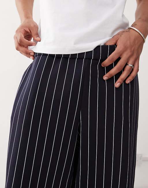 Asos COLLUSION Relaxed Skater Joggers In Pinstripe Print - MULTI