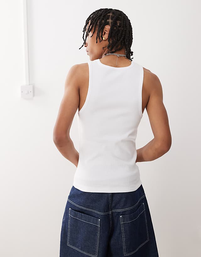 Asos COLLUSION Slogan CHAT GPT Festival Muscle Vest In Grey