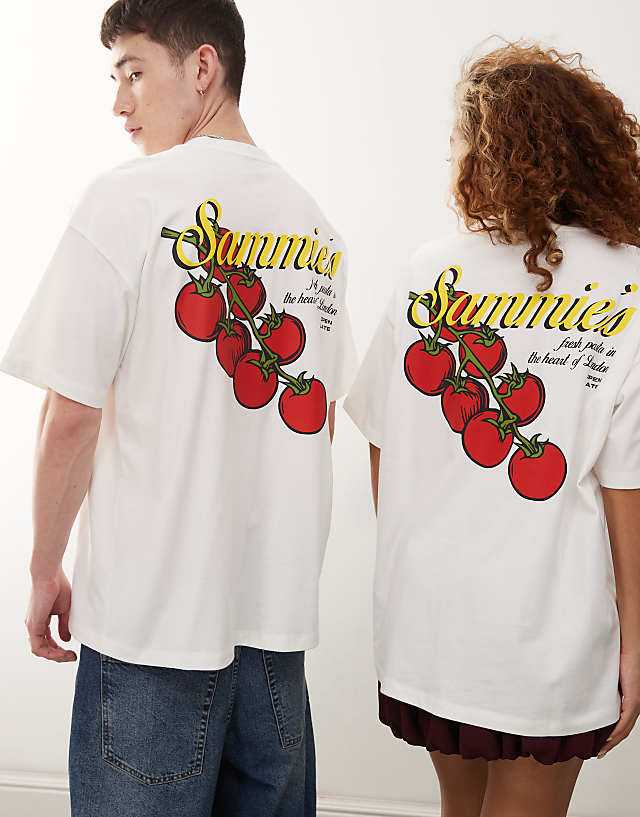 Asos COLLUSION Tomato Print Graphic T Shirt In White