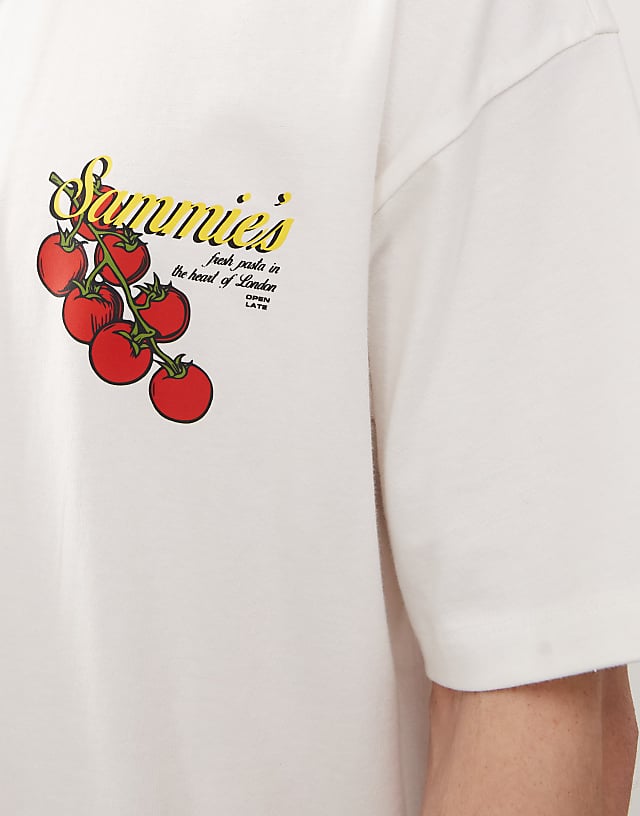 Asos COLLUSION Tomato Print Graphic T Shirt In White