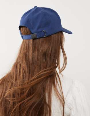 Asos COLLUSION Unisex Cap Embroidery And Print In Navy Blue