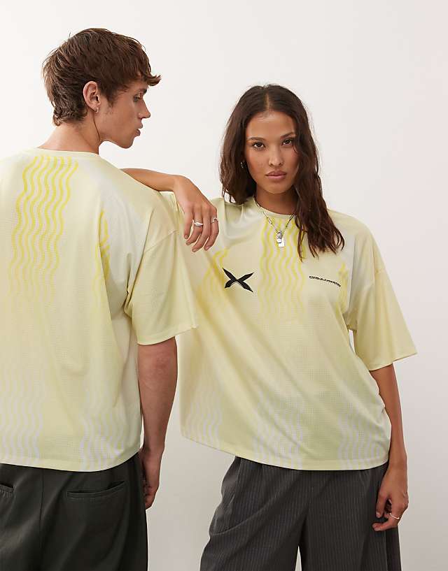asos COLLUSION Unisex football top in buttermilk yellow