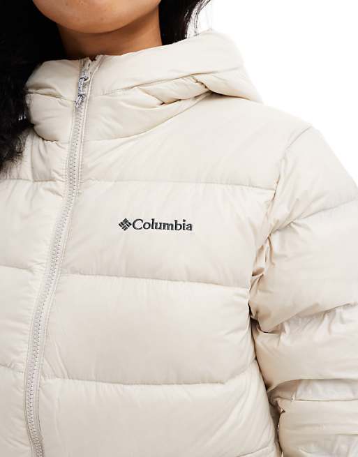 Asos Columbia Harmony Falls Hooded Down Jacket In Dark Stone