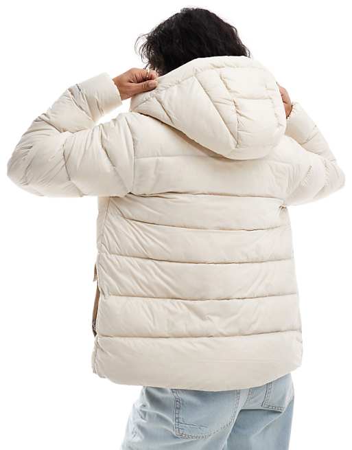 Asos Columbia Harmony Falls Hooded Down Jacket In Dark Stone