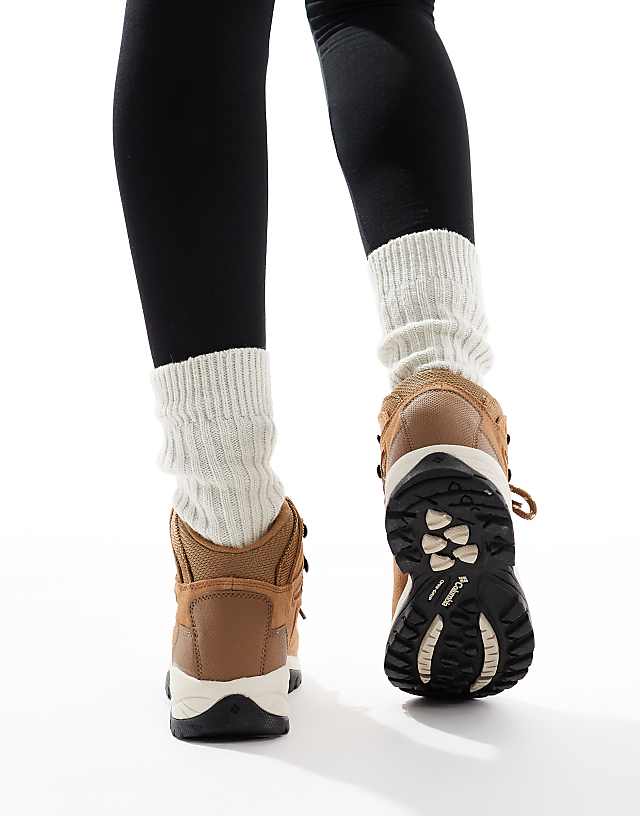 Asos Columbia Newton Ridge Plus Waterproof Amped Shoes In Brown