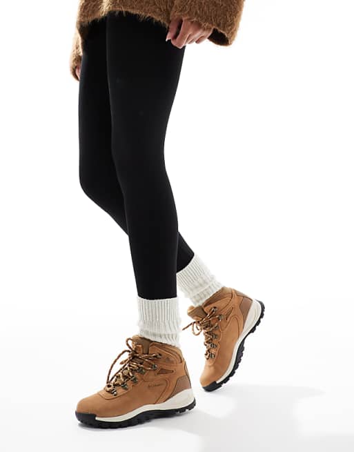 Asos Columbia Newton Ridge Plus Waterproof Amped Shoes In Brown
