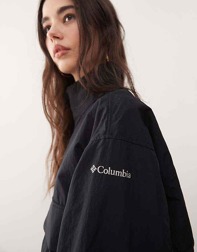 Asos Columbia Paracutie Cropped Cargo Windbreaker In Black