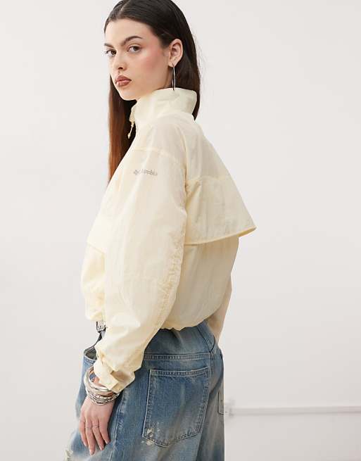Asos Columbia Paracutie Cropped Cargo Windbreaker In Buttermilk