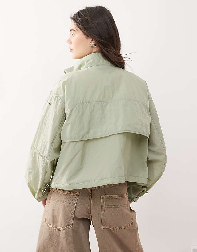 Asos Columbia Paracutie Cropped Cargo Windbreaker In Green