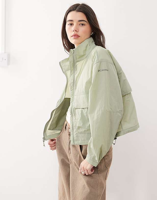 asos Columbia Paracutie cropped cargo windbreaker in green