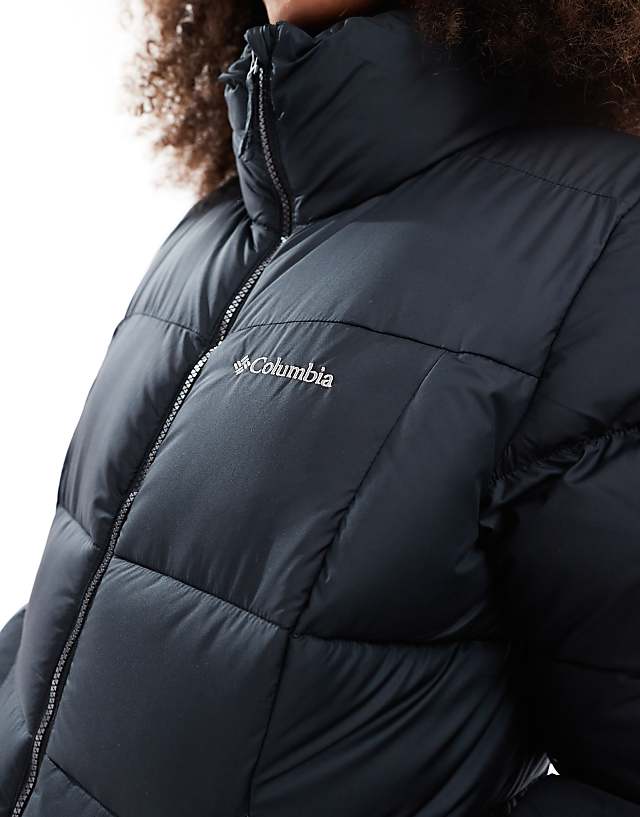 Asos Columbia Pike Lake Puffer Full Zip Jacket In Black