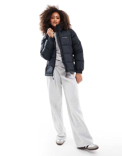 Asos Columbia Pike Lake Puffer Full Zip Jacket In Black
