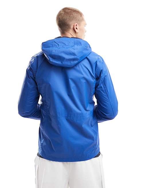 Asos Columbia Pouring Adventure Hooded Rain Jacket In Blue