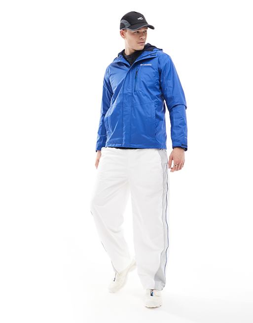 Asos Columbia Pouring Adventure Hooded Rain Jacket In Blue