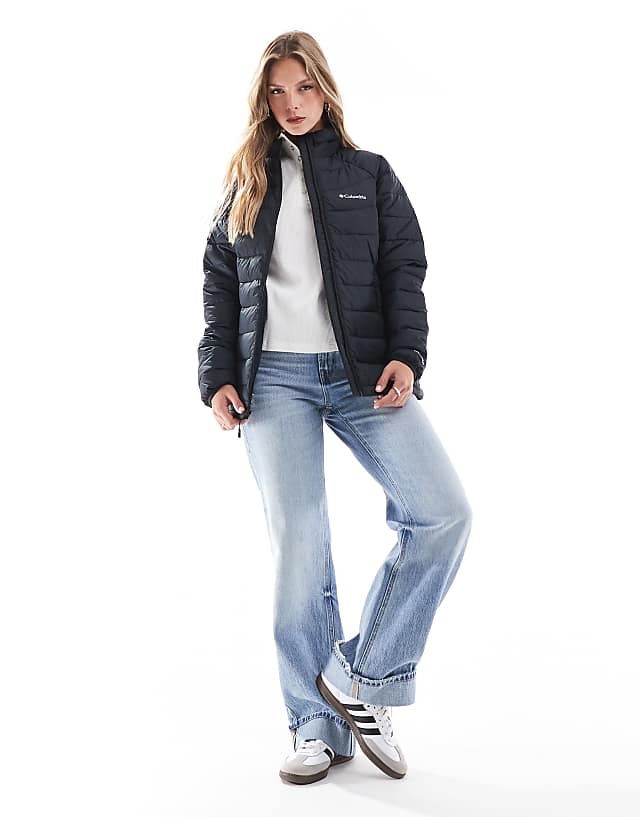 Asos Columbia Powder Lite II Full Zip Jacket In Black