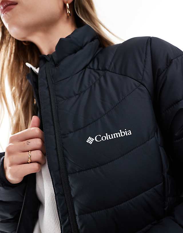 Asos Columbia Powder Lite II Full Zip Jacket In Black