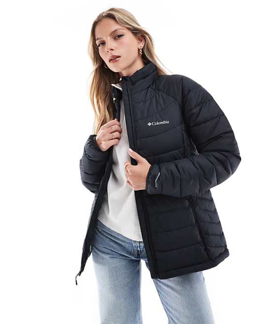 asos Columbia Powder Lite II full zip jacket in black