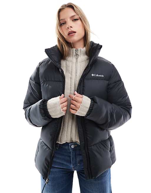 asos Columbia Puffect II puffer full zip jacket in black
