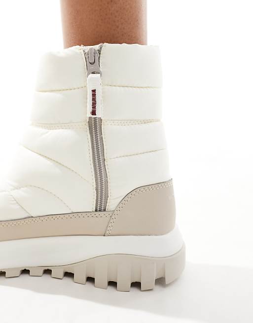 Asos Columbia Snowtrot Mid Snow Boots In Sea Salt And Fig