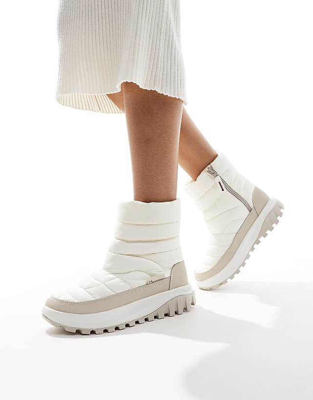 asos Columbia Snowtrot mid snow boots in sea salt and fig