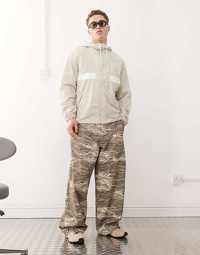 asos Columbia Spire Valley Hooded windbreaker in beige