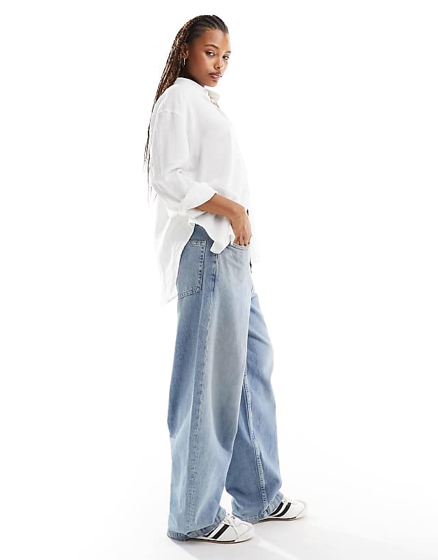 Asos Cotton On Relaxed Oversized Shirt In White Linen