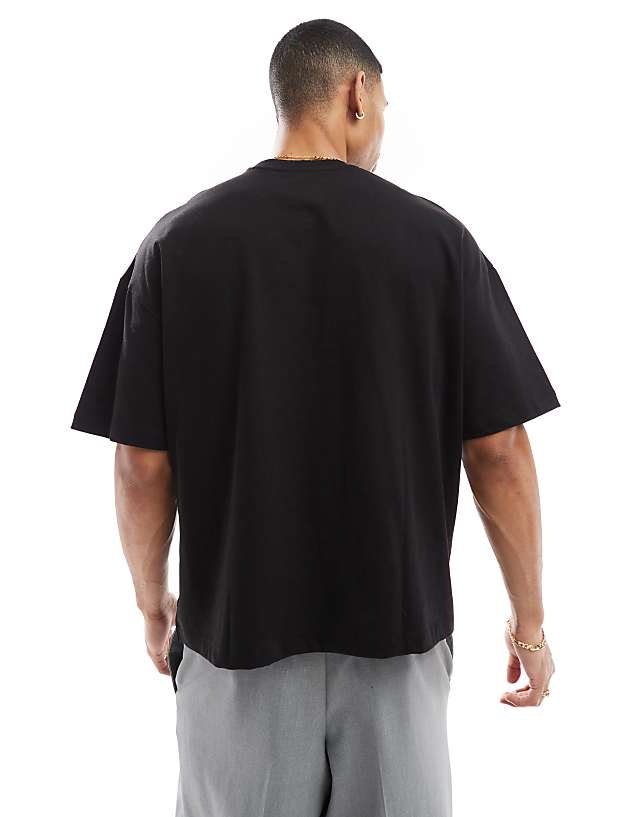 Asos Criminal Damage Athletic Tee Black/red In Black
