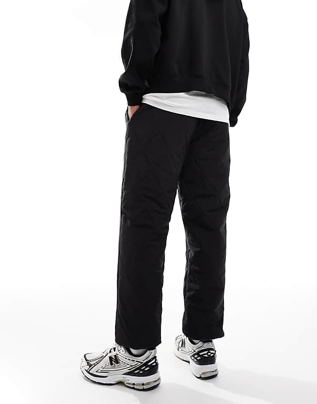 Asos Criminal Damage Diamond Quilted Jogger Black In Black