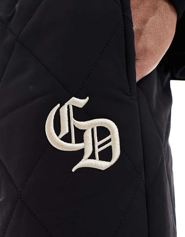 Asos Criminal Damage Diamond Quilted Jogger Black In Black