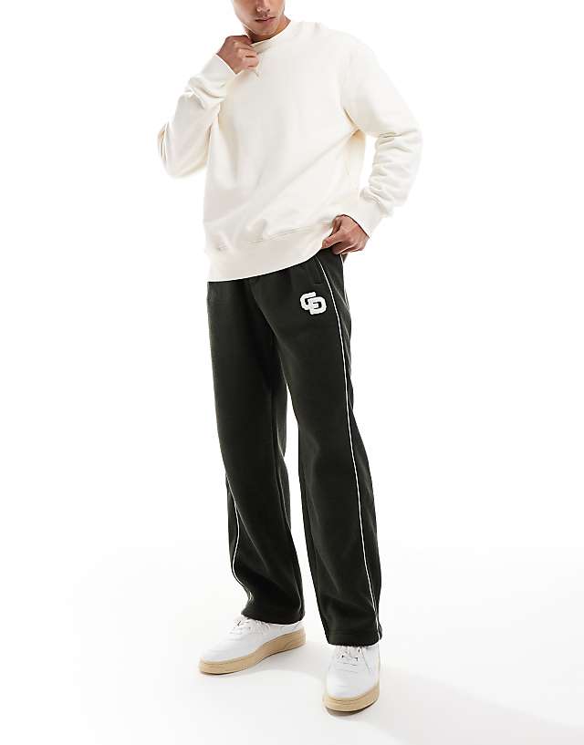 asos Criminal Damage Towelling track pant green in green