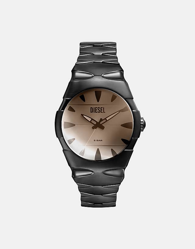 asos Diesel Men's D-sruptor black stainless steel watch- BLACK