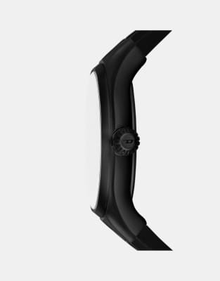 Asos Diesel Men's D-sruptor Streamline Black Silicone Watch- BLACK