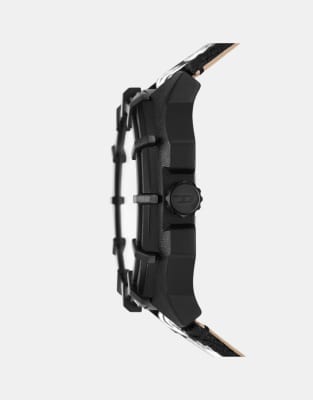 Asos Diesel Men's Framed Solar-powered Black Rpet Watch- BLACK