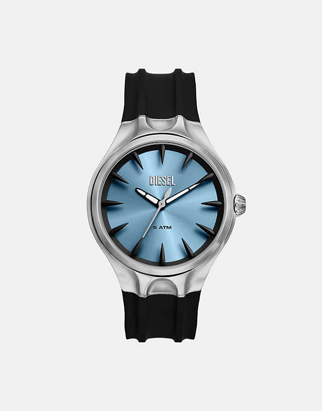 asos Diesel Men's Streamline black silicone watch - BLACK