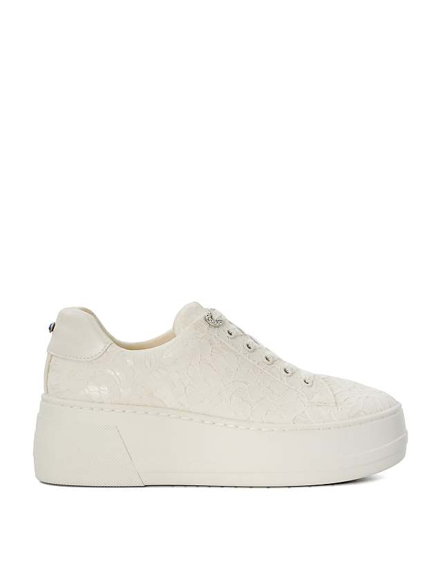 Asos Dune London Embraced Bridal Trainer Shoe In Ivory