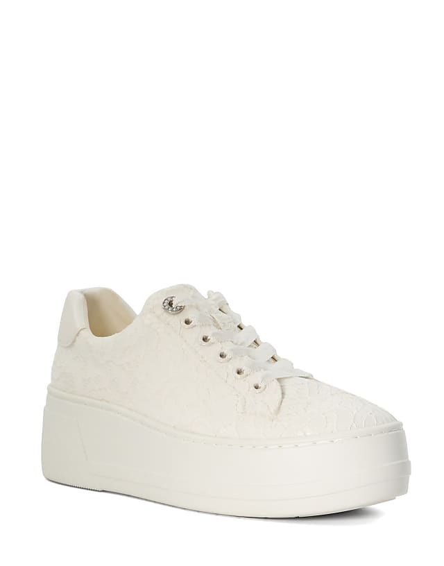 asos Dune London Embraced bridal trainer shoe in ivory