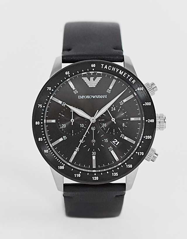 asos Emporio Armani AR11243 Mario leather watch 43mm