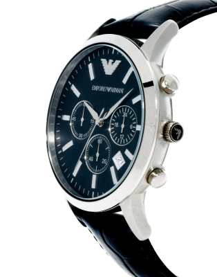 Asos Emporio Armani AR2447 Leather Strap Chronograph Watch