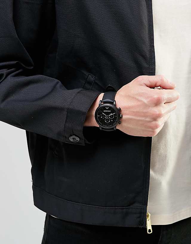 Asos Emporio Armani Chronograph Silicone Lined Watch AR1970