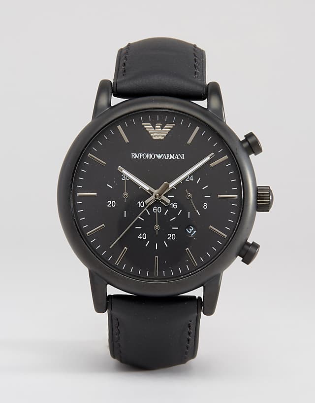 asos Emporio Armani Chronograph Silicone Lined Watch AR1970