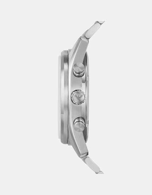 Asos Emporio Armani Men's Chronograph Stainless Steel Watch Ar11637 In Silver