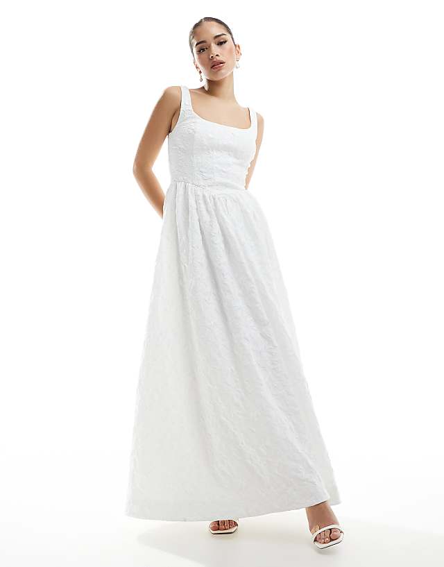 asos Forever New Bridal jacquard maxi dress in ivory