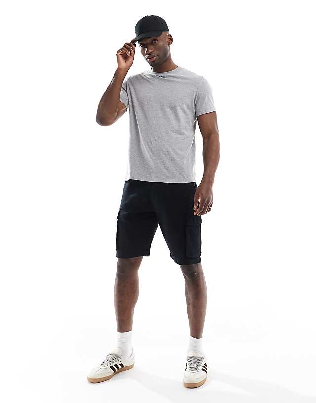 Asos French Connection Cargo Pocket Linen Shorts In Black