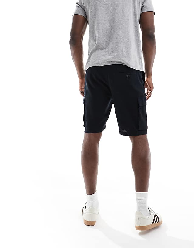 Asos French Connection Cargo Pocket Linen Shorts In Black